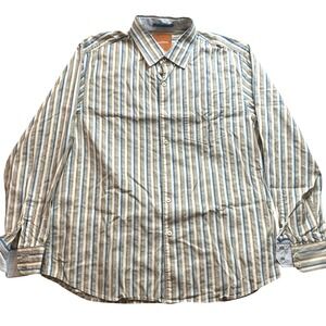 Tommy Bahama Shirt Mens Extra‎ Large Striped Preppy Academia Career Everyday